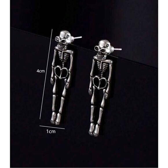 Unique Detachable Realistic Human Skull Skeleton Earrings For Women, Perfect For - Picture 4 of 4